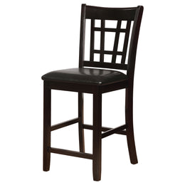 Lavon Wood Counter Chair Tan / Black and Espresso (Set of 2)