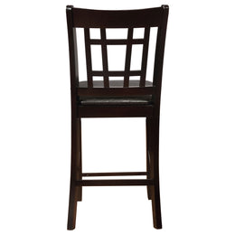 Lavon Wood Counter Chair Tan / Black and Espresso (Set of 2)