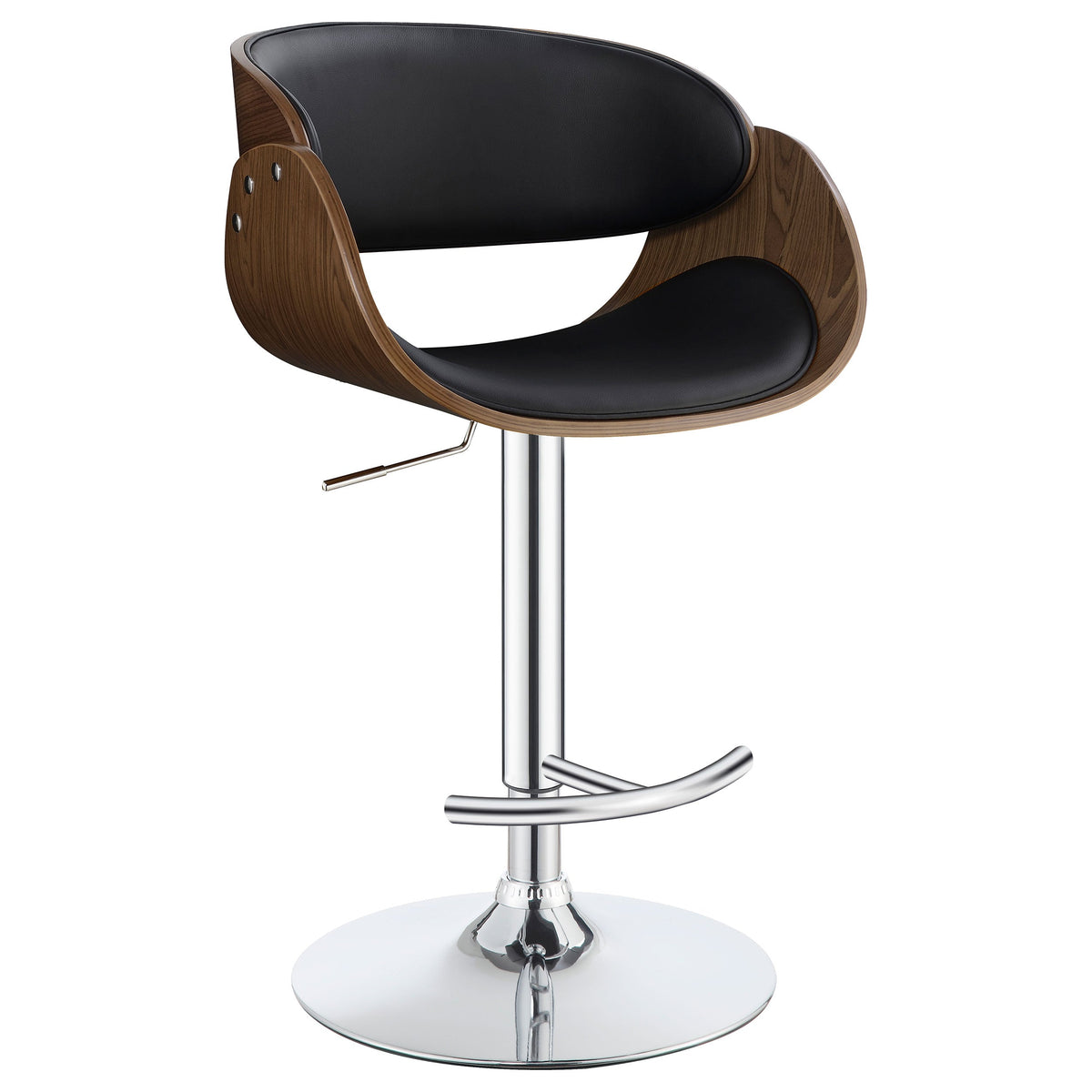Dana Adjustable Bar Stool Black / Ecru and Chrome