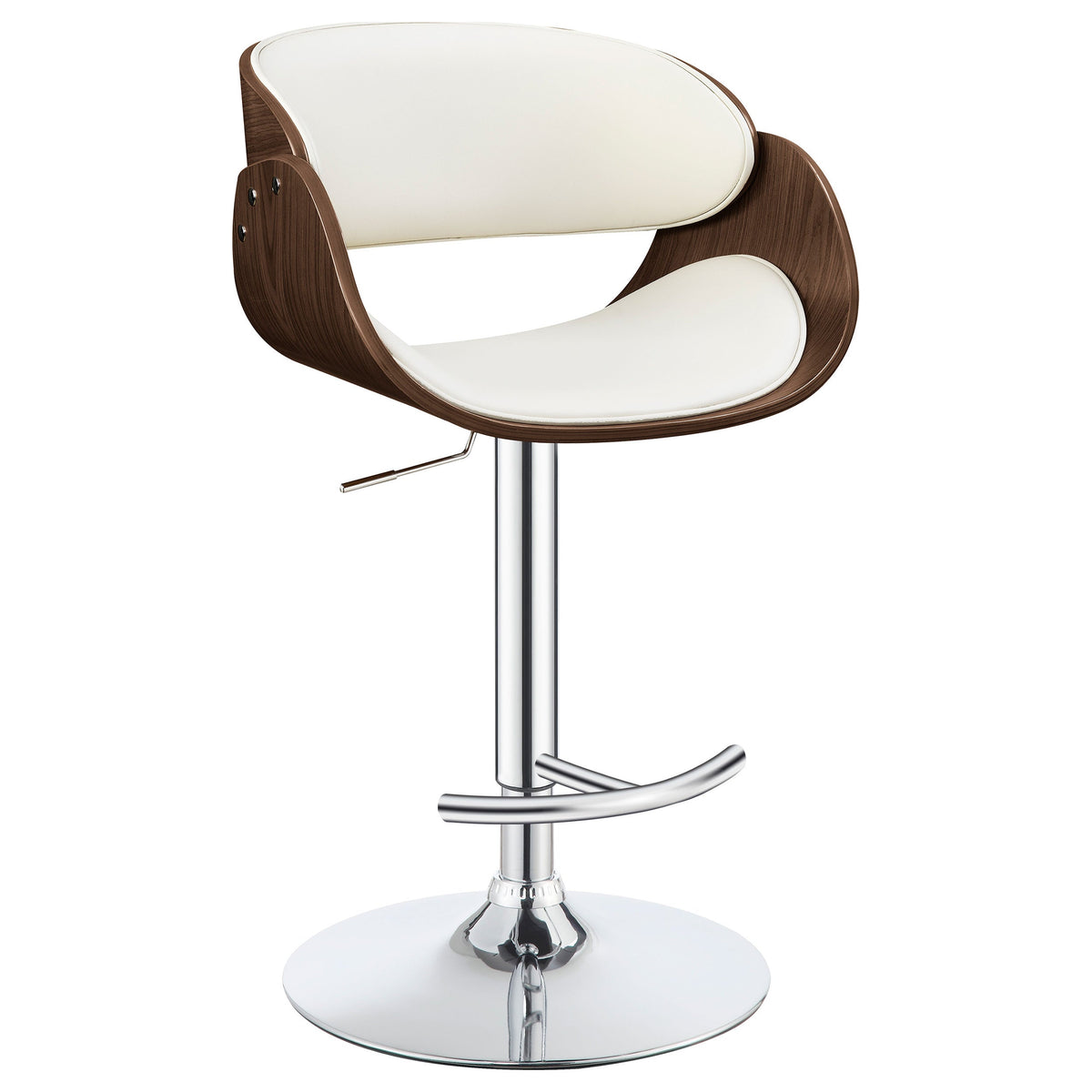 Dana Adjustable Bar Stool Black / Ecru and Chrome