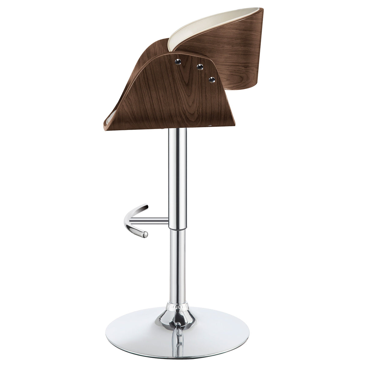 Dana Adjustable Bar Stool Black / Ecru and Chrome