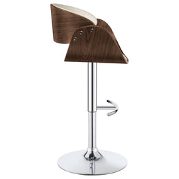 Dana Adjustable Bar Stool Black / Ecru and Chrome