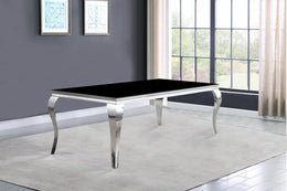 Carone Rectangular 61-inch Glass Top Dining Table Black