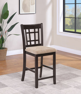 Lavon Wood Counter Chair Tan / Black and Espresso (Set of 2)