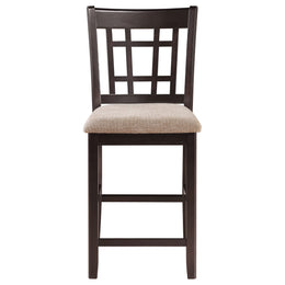 Lavon Wood Counter Chair Tan / Black and Espresso (Set of 2)