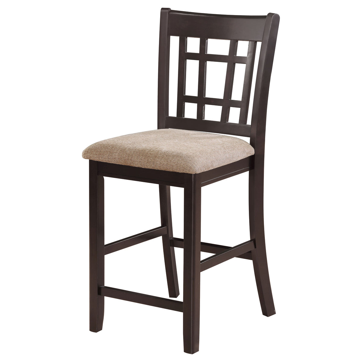 Lavon Wood Counter Chair Tan / Black and Espresso (Set of 2)