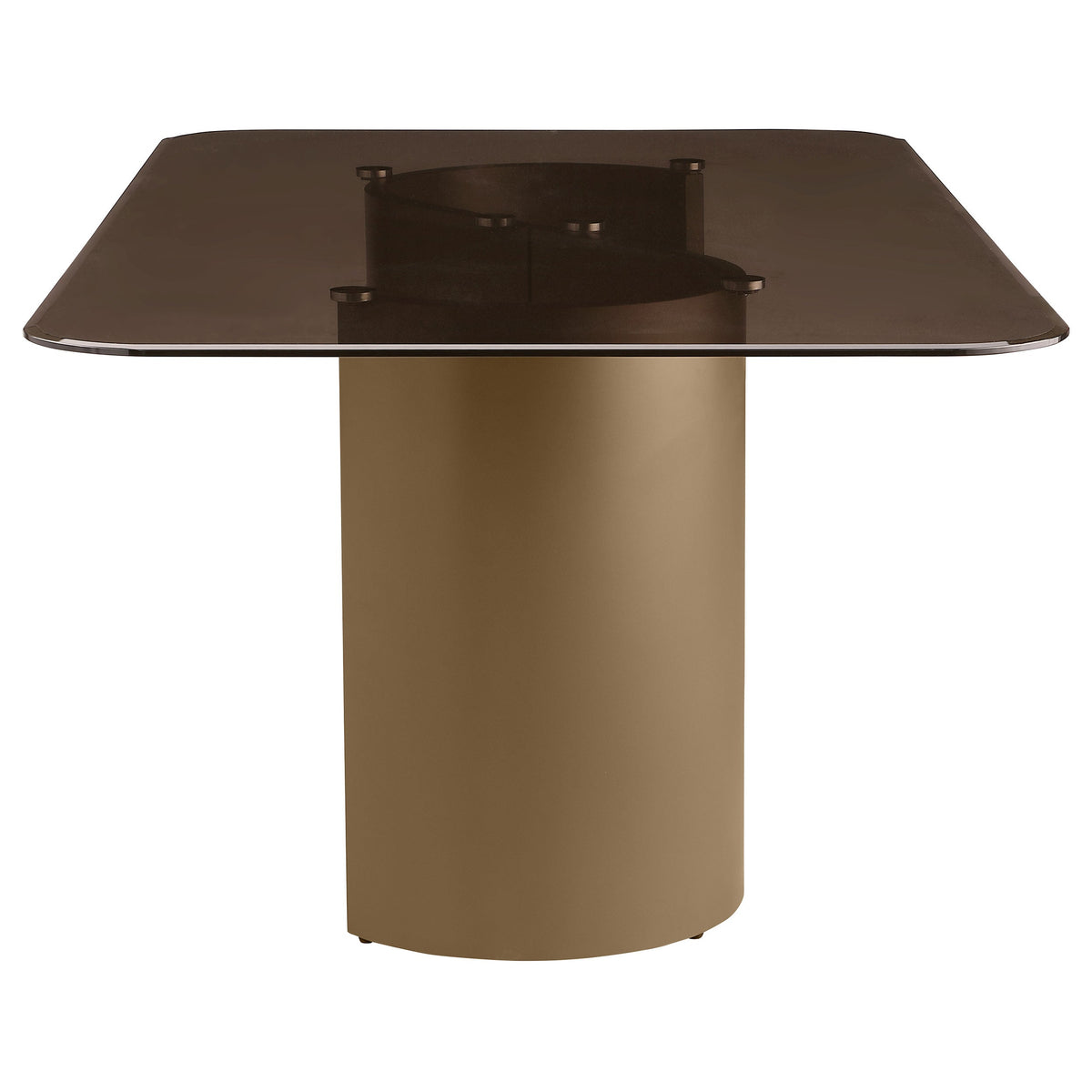 Edson  Rectangular Glass Top Dining Table Set Bronze