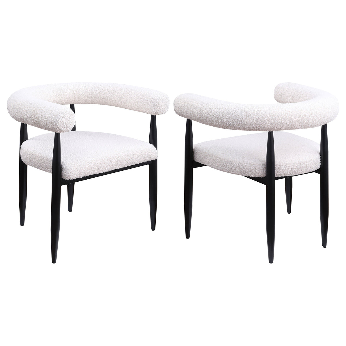 Dunmore Boucle Upholstered Dining Arm Chair Black (Set of 2)