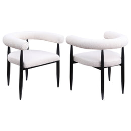 Dunmore Boucle Upholstered Dining Arm Chair Black (Set of 2)