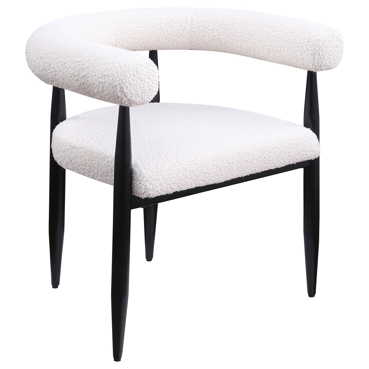 Dunmore Boucle Upholstered Dining Arm Chair Black (Set of 2)