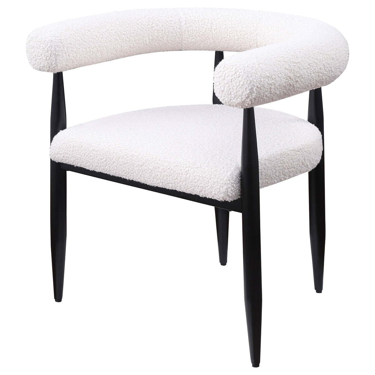 Dunmore Boucle Upholstered Dining Arm Chair Black (Set of 2)