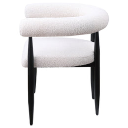 Dunmore Boucle Upholstered Dining Arm Chair Black (Set of 2)