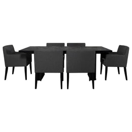 Catherine  Rectangular Dining Table Set Black