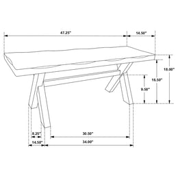 Alston 47-inch Solid Wood Dining Bench Knotty Nutmeg