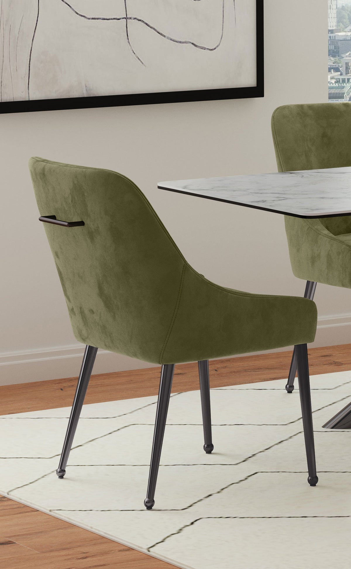 Mayette Upholstered Dining Side Chair Blue (Set of 2)