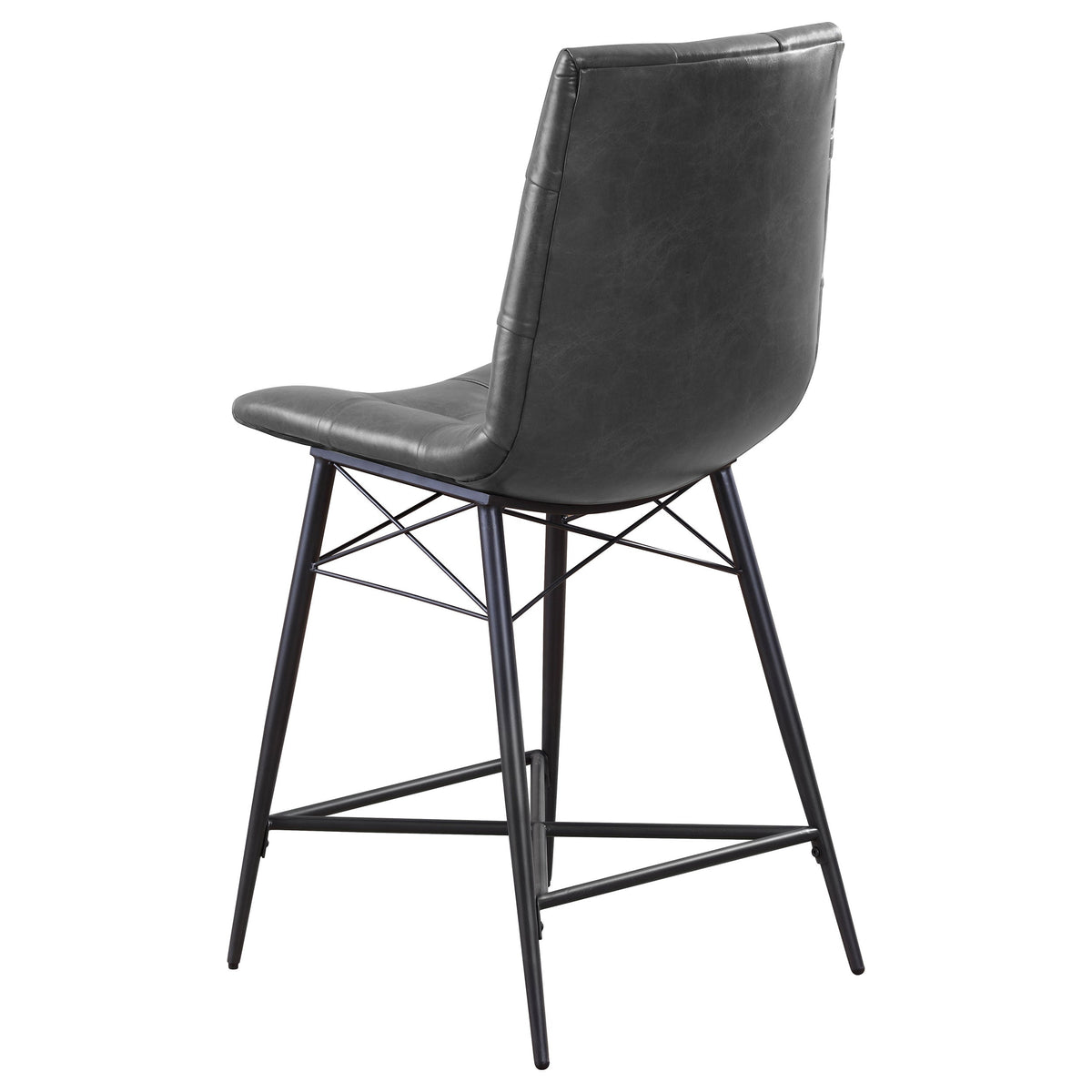 Aiken Upholstered Tufted Counter Chair Brown (Set of 2)
