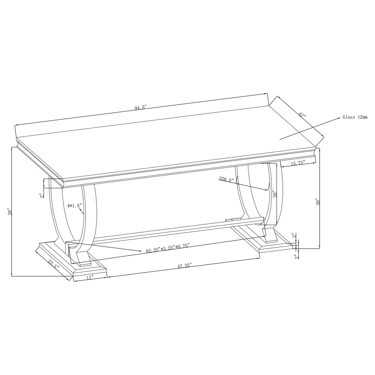 Antoine  Rectangular Glass Top Dining Set