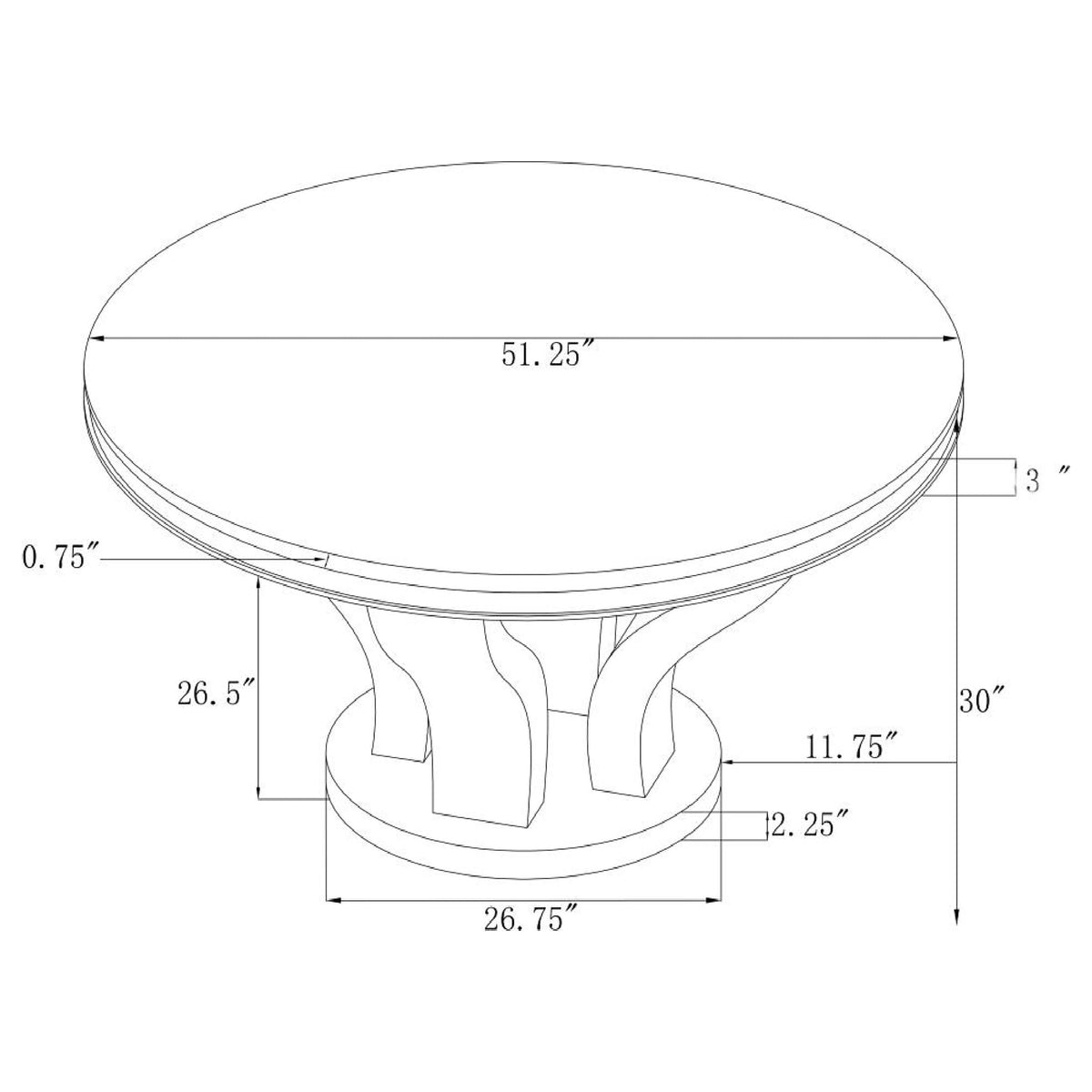 Anchorage Round 51-inch Glass Top Dining Table Chrome