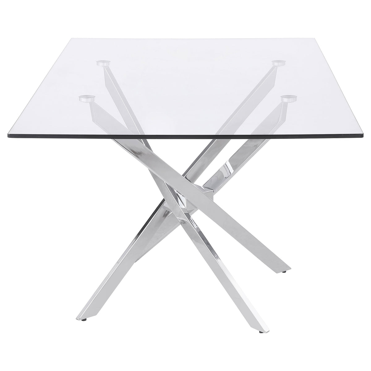 Carmelo Rectangular 66-inch Glass Top Dining Table Chrome