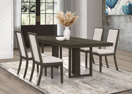 Kelly  Rectangular Dining Table Set Dark Grey