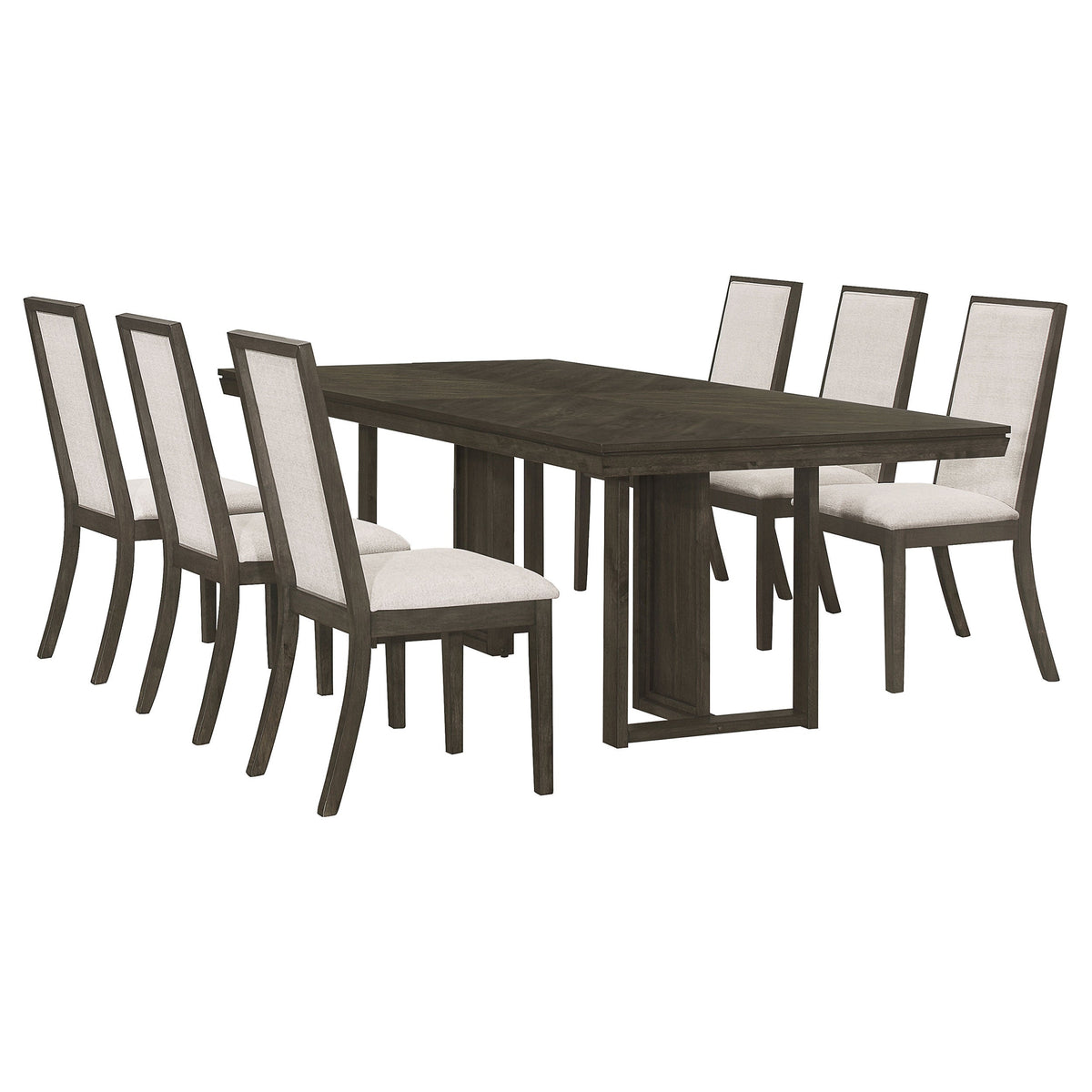 Kelly  Rectangular Dining Table Set Dark Grey