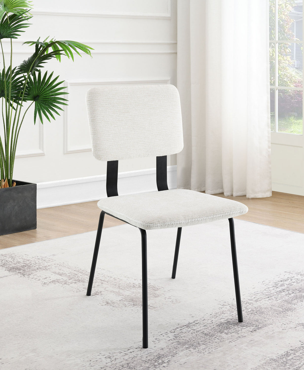 Calla Fabric Upholstered Dining Side Chair Grey (Set of 2)