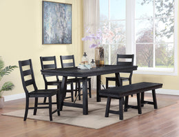 Newport  Rectangular Trestle Dining Table Set Black