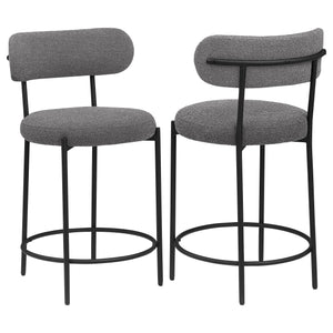 Viola Boucle Upholstered Bar Chair Grey (Set of 2)