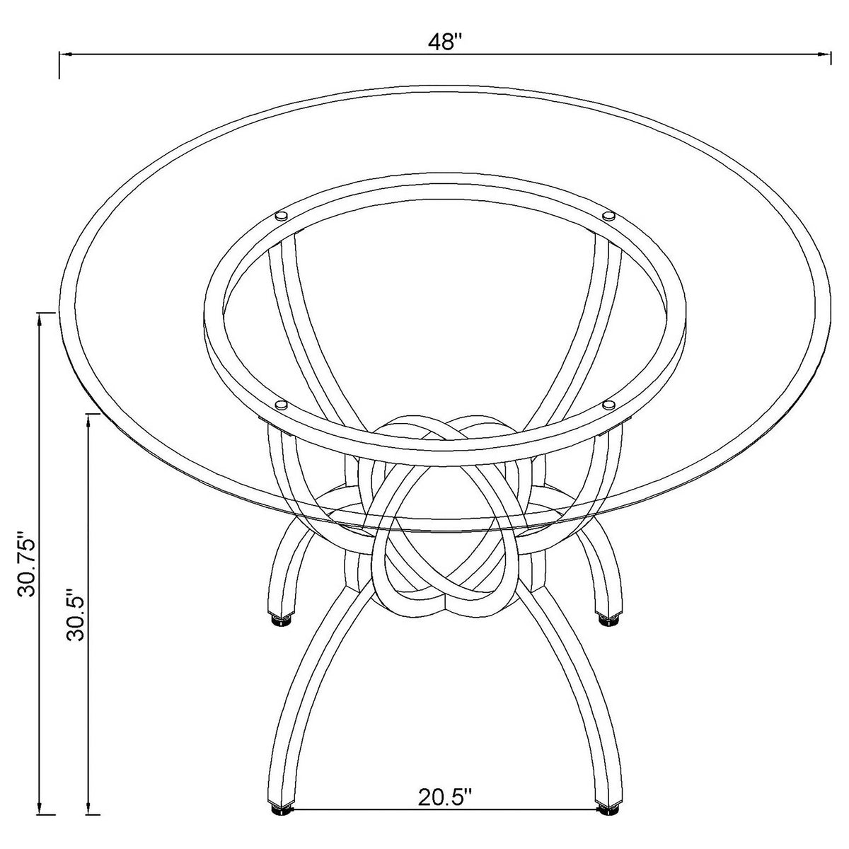 Aviano  Round Glass Top Dining Table Set Gunmetal