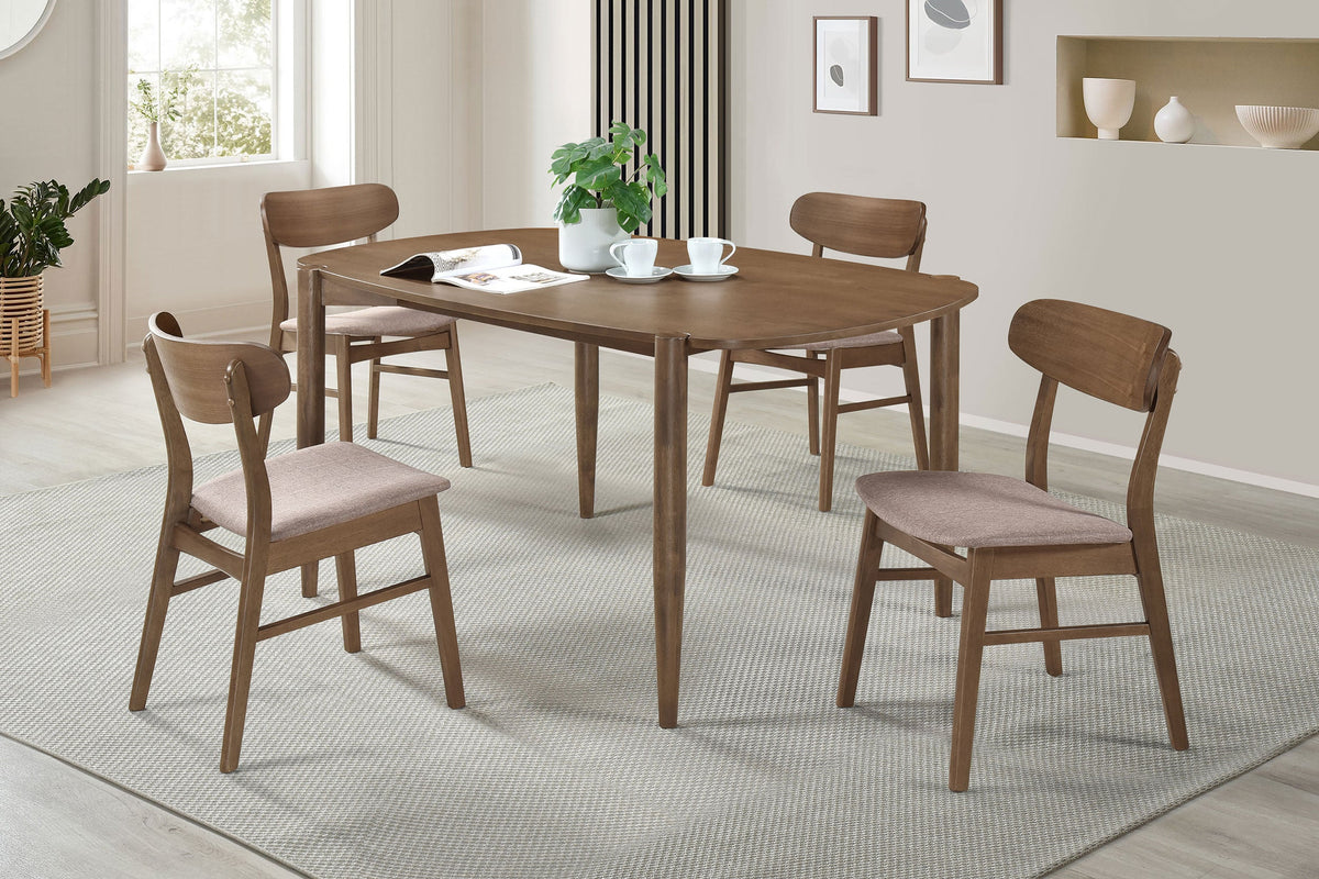 Dortch  Oval Solid Wood Dining Set Walnut