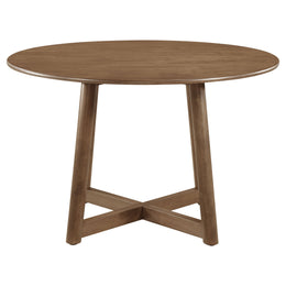 Dinah Round 47-inch Solid Wood Dining Table Walnut