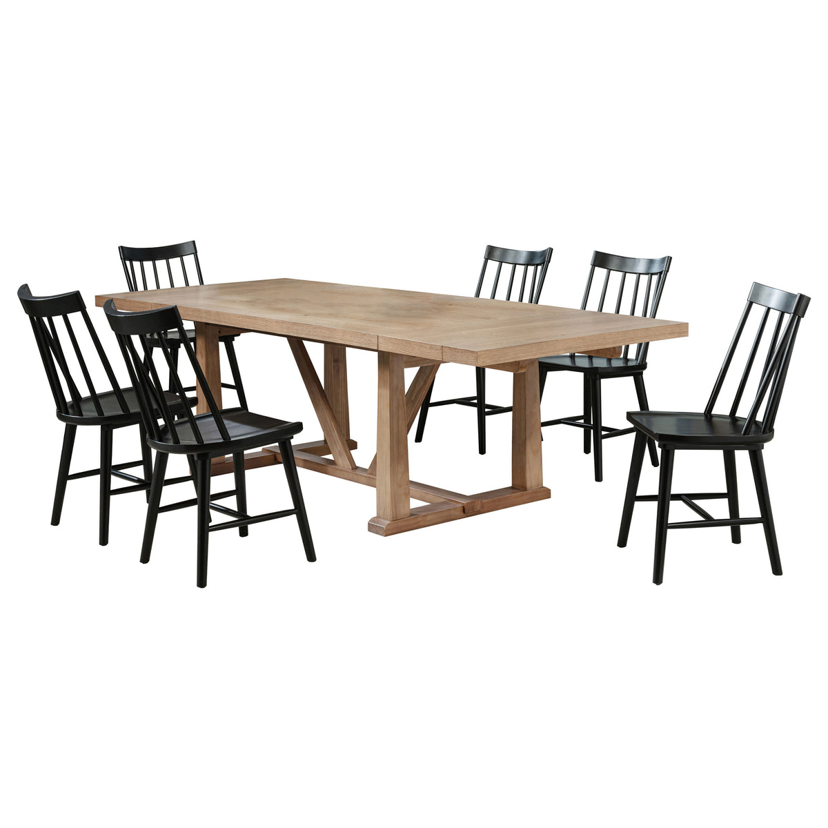 Middleton 7-piece Extension Leaf Dining Set Brown and Black