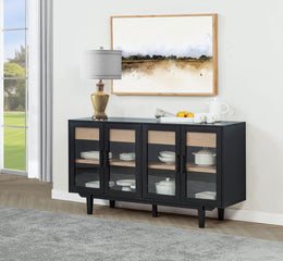 Middleton 4-door Sideboard Server with Dual Drawers Black