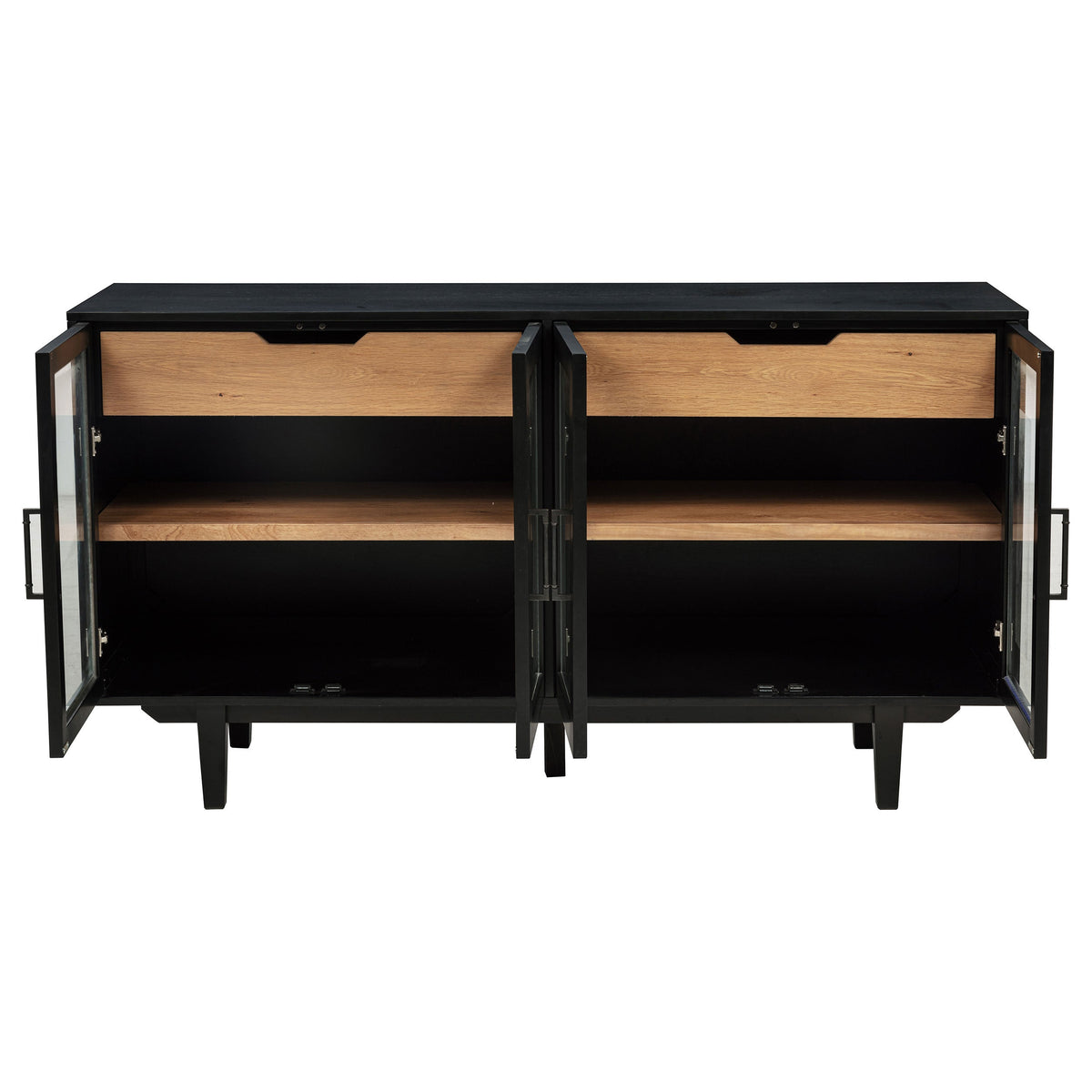 Middleton 4-door Sideboard Server with Dual Drawers Black