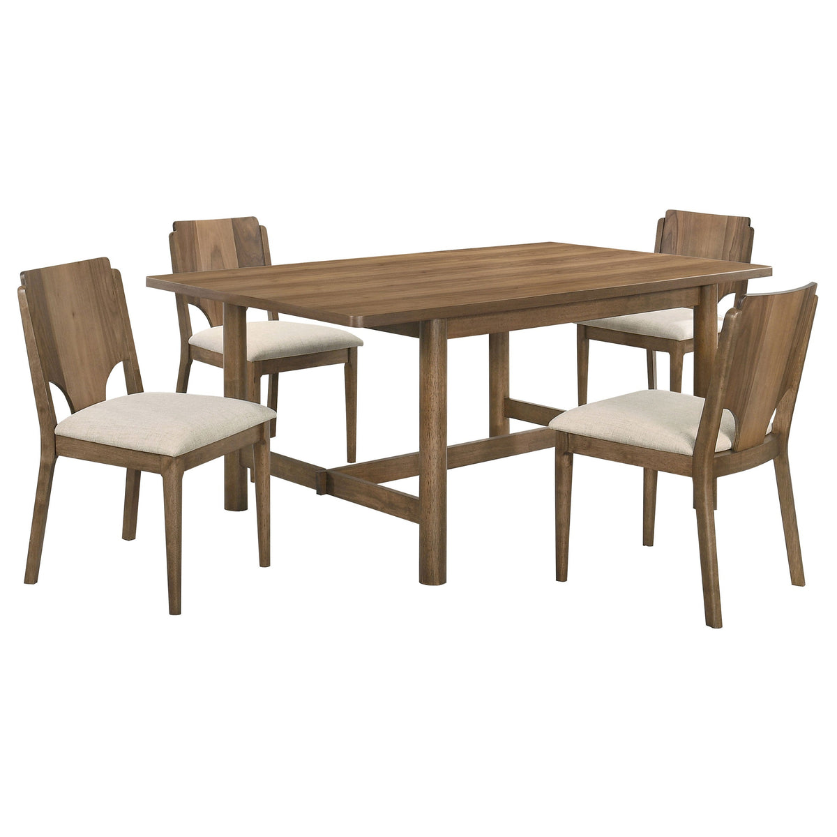 Crestmore  46-inch Round Wood Dining Table Set Walnut