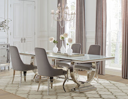 Antoine  Rectangular Glass Top Dining Set