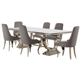 Antoine  Rectangular Glass Top Dining Set