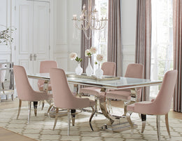 Antoine  Rectangular Glass Top Dining Set