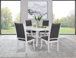 Judd  54-inch Round Wood Dining Table Set Pearl White
