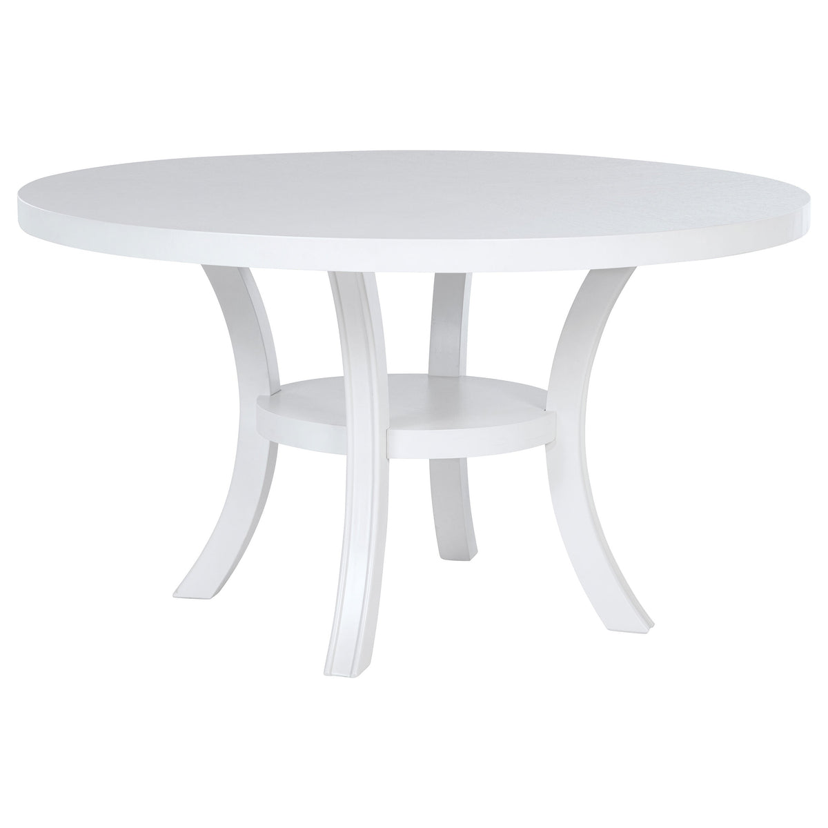 Judd  54-inch Round Wood Dining Table Set Pearl White