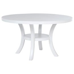 Judd  54-inch Round Wood Dining Table Set Pearl White