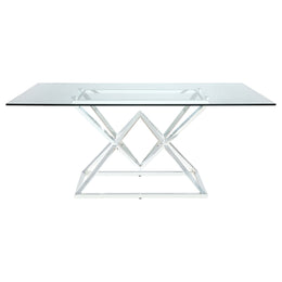 Beaufort  Rectangular Dining Set Chrome and Grey