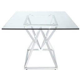 Beaufort  Rectangular Dining Set Chrome and Grey