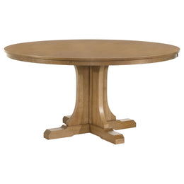 Hartville Round Dining Table Set Natural Light Brown