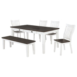 Kingman  Rectangular Dining Set Espresso and White