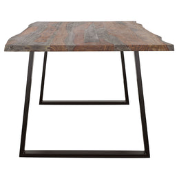 Ditman 80-inch Live Edge Dining Table Grey Sheesham