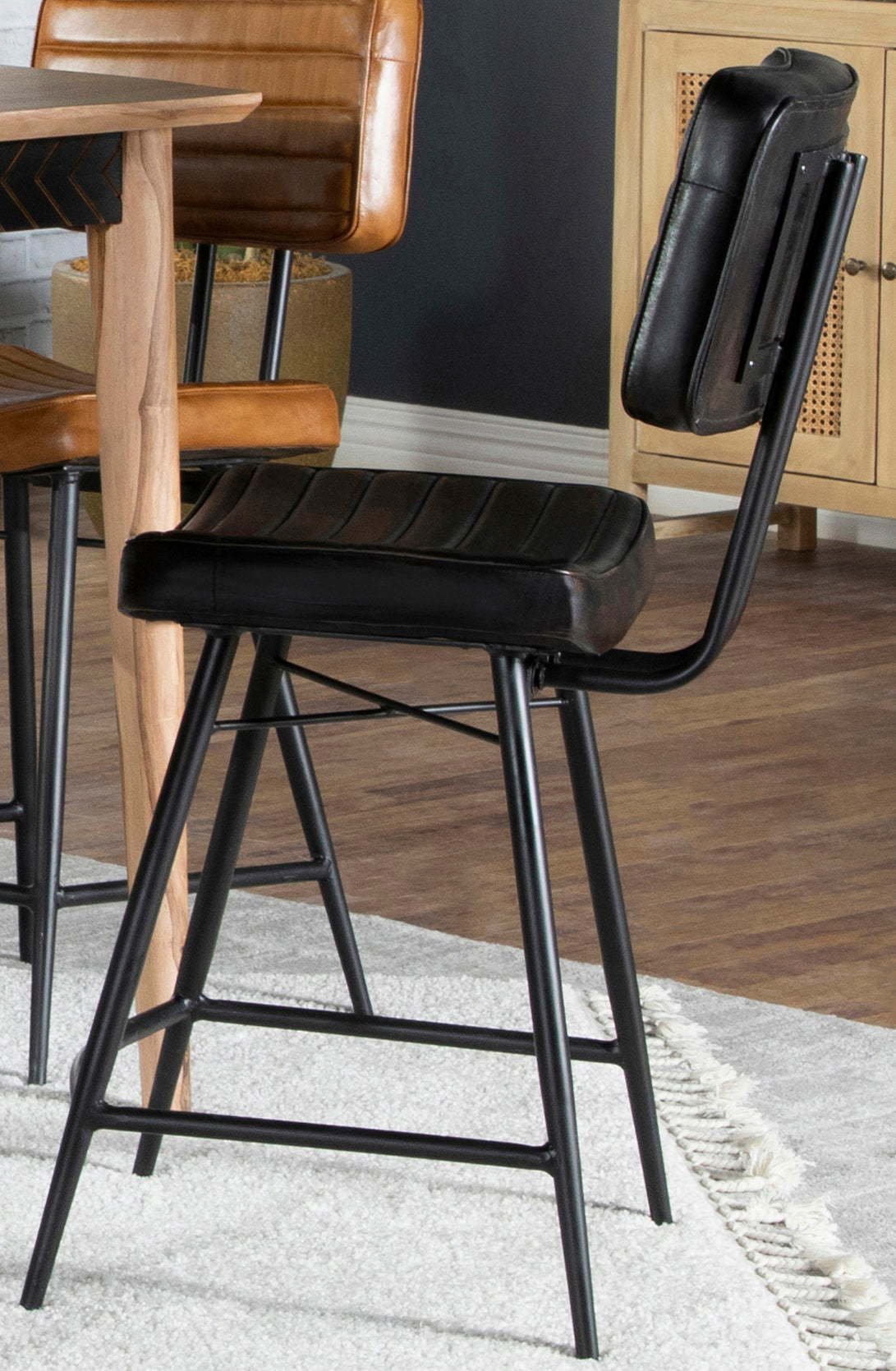 Partridge Leather Counter Chair Antique Camel (Set of 2)