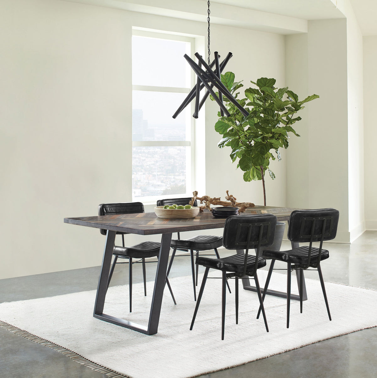 Misty  Rectangular Dining Set Sheesham and Camel
