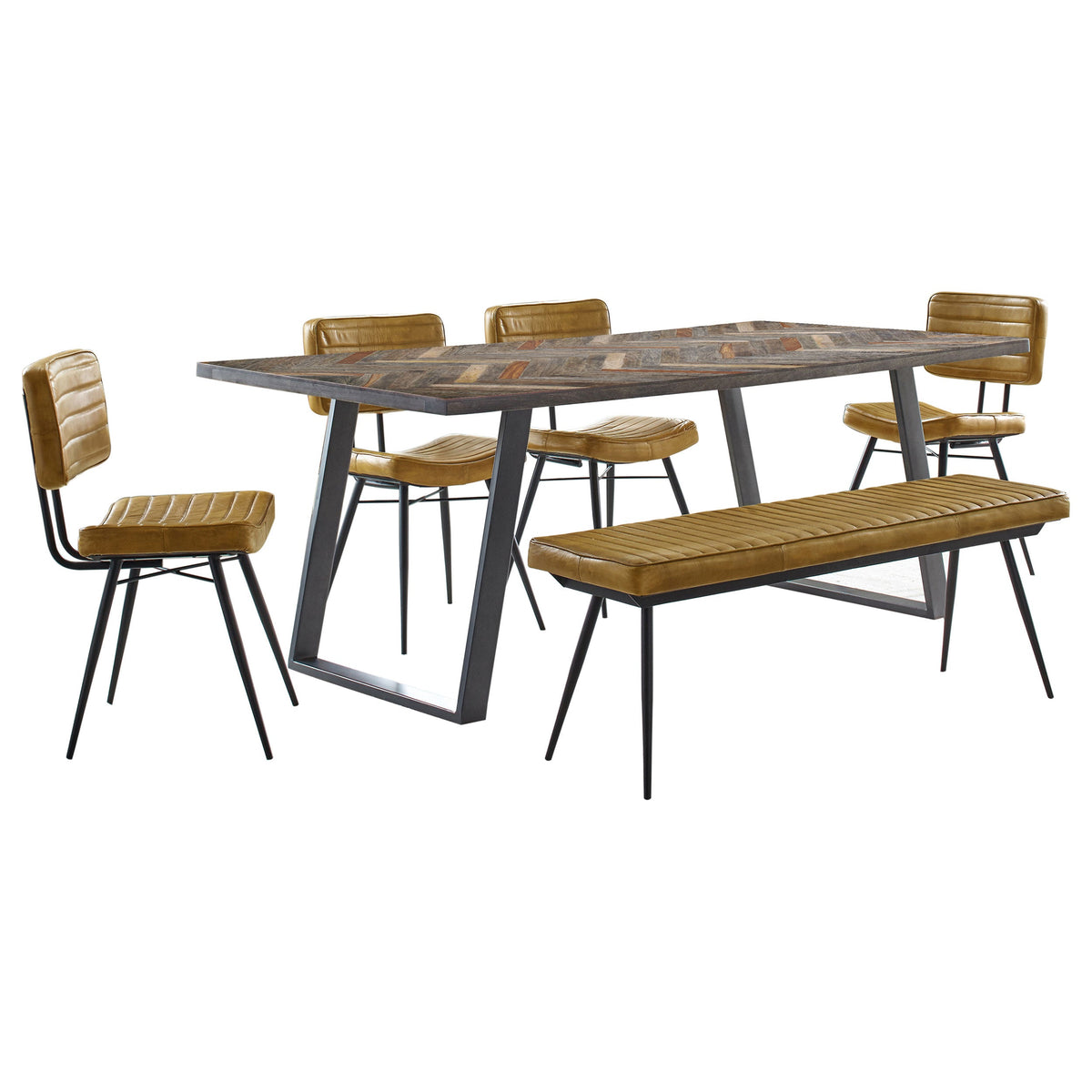 Misty  Rectangular Dining Set Sheesham and Camel