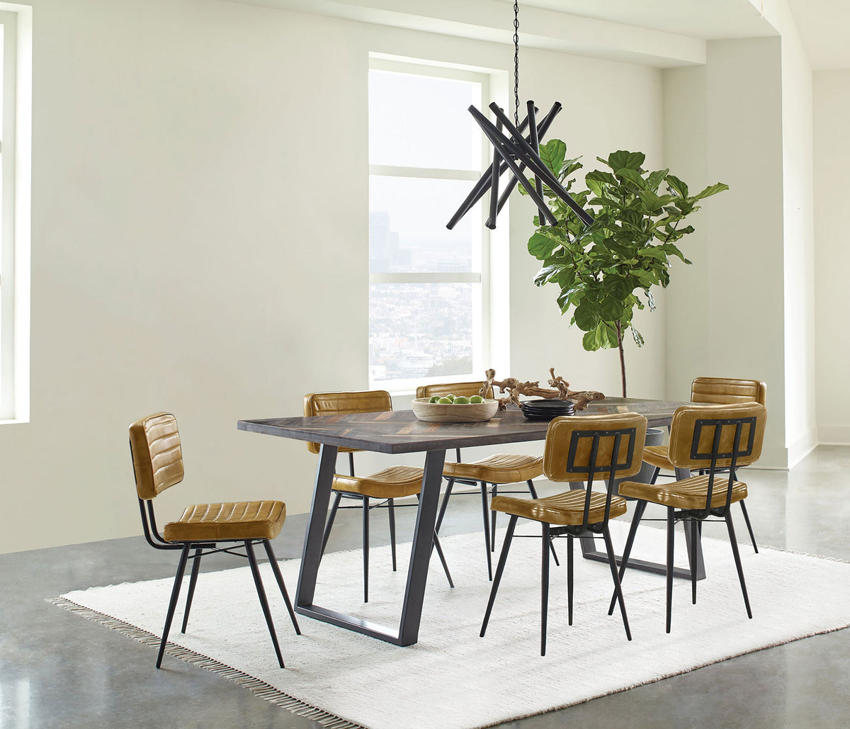 Misty  Rectangular Dining Set Sheesham and Camel